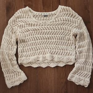 American Eagle Outfitters Cream Knit Sweater